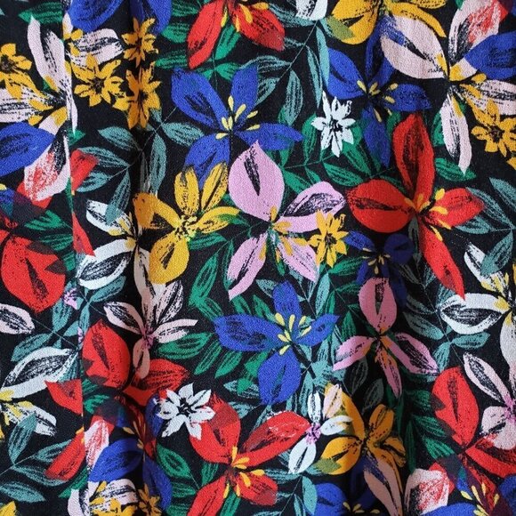 Eloquii Knot Front V-Neck Floral Flounce Dress Island Garland Sz Women's 20 Plus - Picture 8 of 10